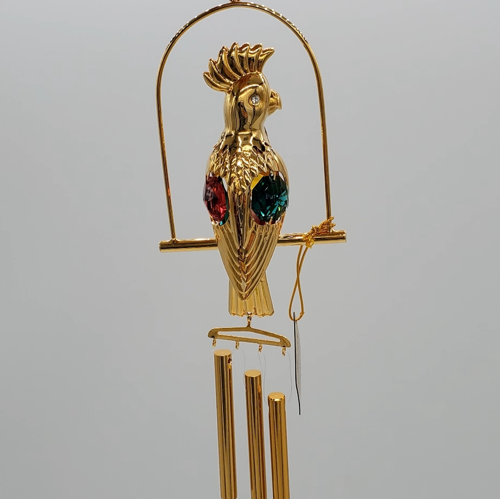 KG & C Inc Christmas Ornament 24k Gold Plated PARROT Crystal Temptations Holiday